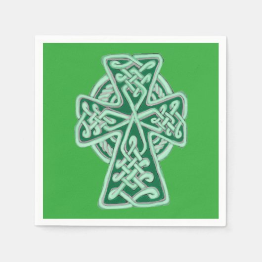 Green Celtic Cross Napkins Serviette (Vorderseite)