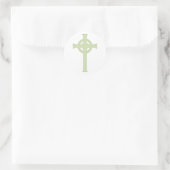 Green Celtic Cross Runder Aufkleber (Tasche)