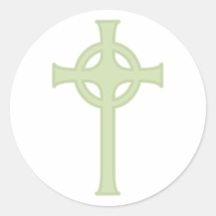 Green Celtic Cross Runder Aufkleber