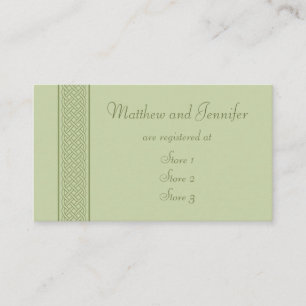 Green Celtic Custom Wedding Geschenkkarten Begleitkarte
