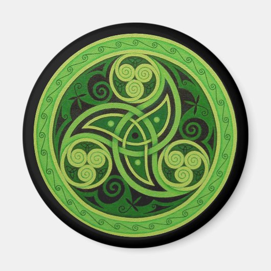 Green Celtic Design Magnet (Vorne)