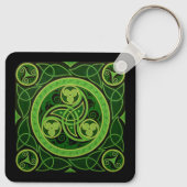 Green Celtic Design Schlüsselanhänger (Rückseite)