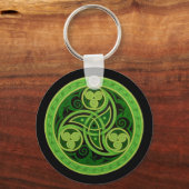 Green Celtic Design Schlüsselanhänger (Kreis) (Vorderseite)