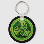 Green Celtic Design Schlüsselanhänger (Kreis) (Rückseite)