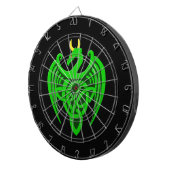 Green Celtic Dragon Dartboard Dartscheibe (Vorderseite rechts)