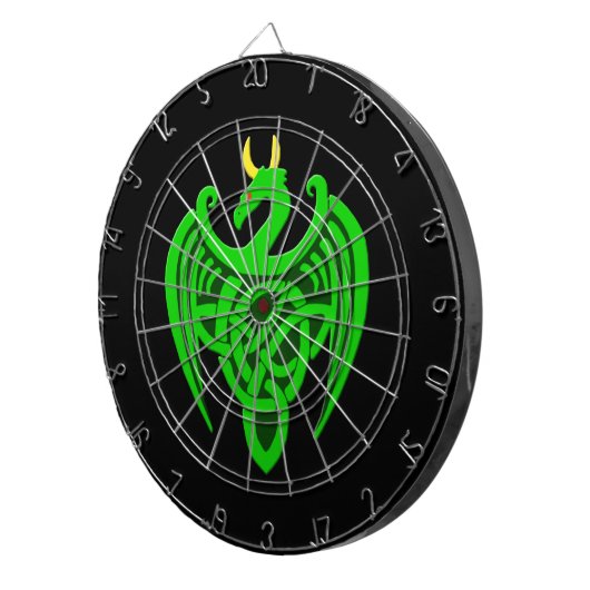 Green Celtic Dragon Dartboard Dartscheibe (Vorderseite rechts)