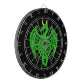 Green Celtic Dragon Dartboard Dartscheibe (Vorderseite Links)