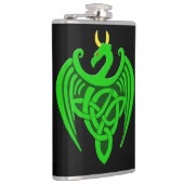 Green Celtic Dragon Flask Flachmann (Rechts)