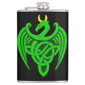 Green Celtic Dragon Flask Flachmann (Vorderseite)