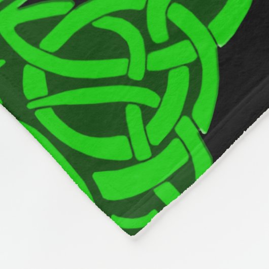 Green Celtic Dragon Fleece Blanket (Ecke)