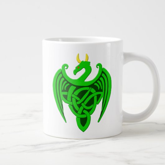 Green Celtic Dragon Jumbo-Tasse (Rechts)