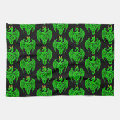 Green Celtic Dragon Kitchtuch Geschirrtuch (Horizontal)