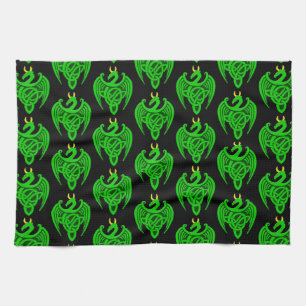 Green Celtic Dragon Kitchtuch Geschirrtuch