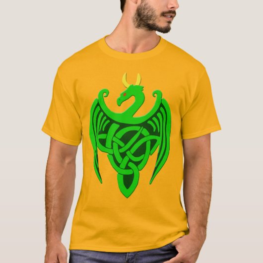Green Celtic Dragon Long Sleeve Shirt (Vorderseite)