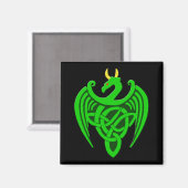 Green Celtic Dragon Magnet (Vorderseite/Rückseite)