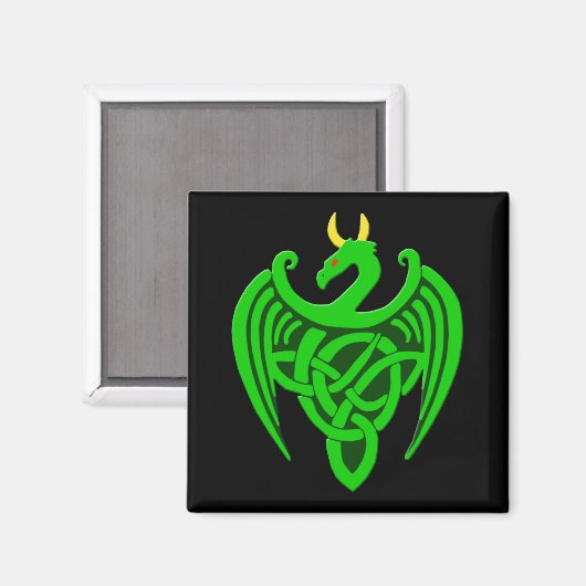 Green Celtic Dragon Magnet (Vorderseite/Rückseite)