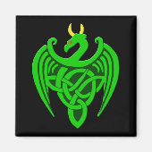 Green Celtic Dragon Magnet (Vorne)
