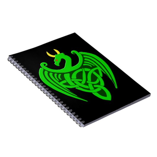 Green Celtic Dragon Notebook Notizblock (Rechte Seite)