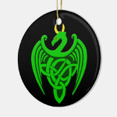 Green Celtic Dragon Ornament (Links)