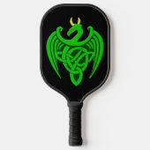 Green Celtic Dragon Pickleball Schläger (Vorderseite)