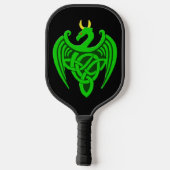 Green Celtic Dragon Pickleball Schläger (Rückseite)