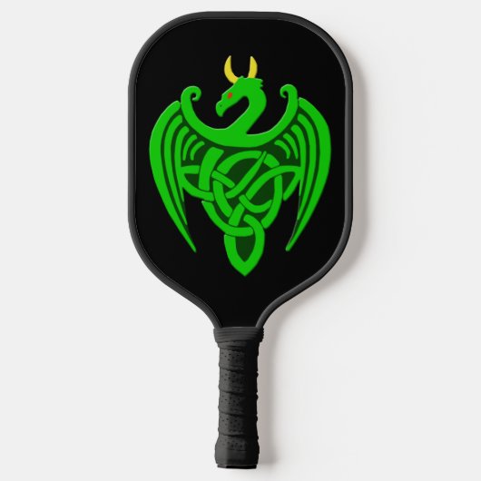 Green Celtic Dragon Pickleball Schläger (Rückseite)