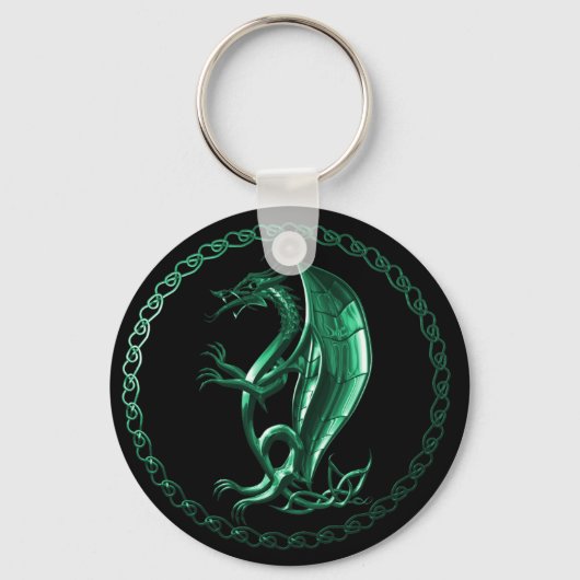 Green Celtic Dragon Schlüsselanhänger (Vorderseite)