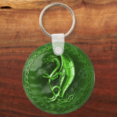 Green Celtic Dragon Schlüsselanhänger (Vorderseite)