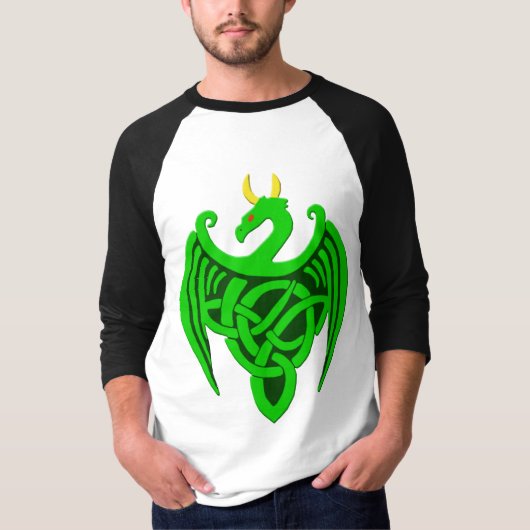 Green Celtic Dragon T Shirt (Vorderseite)