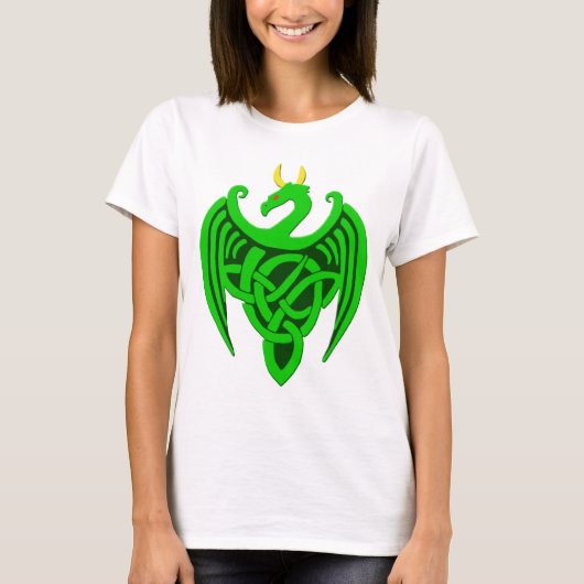 Green Celtic Dragon T Shirt (Vorderseite)