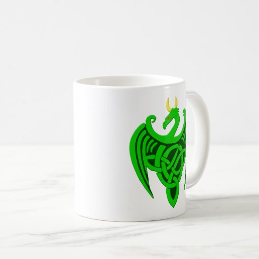 Green Celtic Dragon Tasse (VorderseiteRechts)