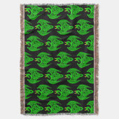 Green Celtic Dragon Throw Blanket Decke (Vorderseite Vertikal)