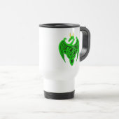 Green Celtic Dragon Travel Mug Reisebecher (VorderseiteRechts)