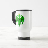 Green Celtic Dragon Travel Mug Reisebecher (Vorderseite Links)