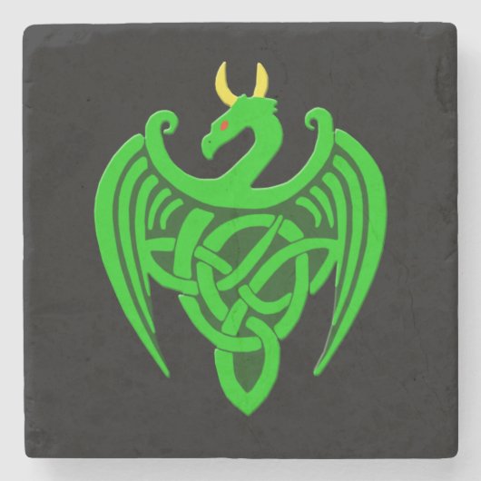 Green Celtic Dragon Untersetzer (Vorderseite)