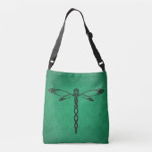 Green Celtic Dragonfly  Tragetaschen Mit Langen Trägern (Rückseite)