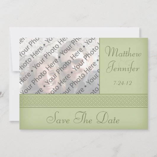 Green Celtic Foto Ankündigung Datum freihalten (Vorderseite)