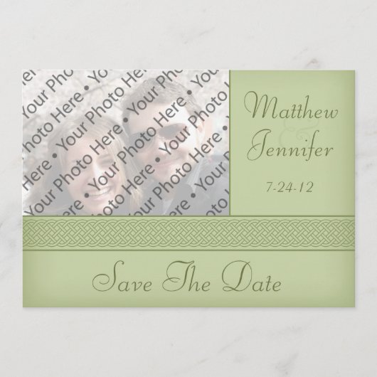 Green Celtic Foto Ankündigung Datum freihalten (Vorderseite)