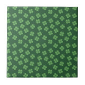Green Celtic Irish Four Leafed Clovers St Patrick Fliese (Vorderseite)