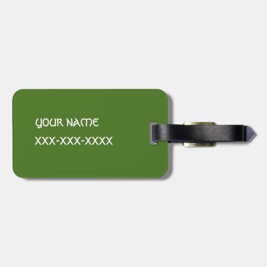 Green Celtic Irish Four Leafed Clovers St Patrick Gepäckanhänger (Rückseite horizontal)