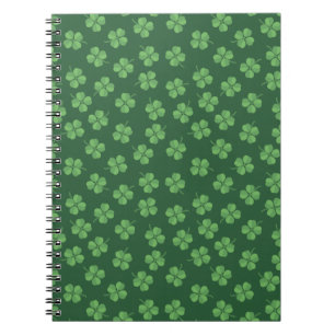 Green Celtic Irish Four Leafed Clovers St Patrick Notizblock