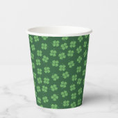 Green Celtic Irish Four Leafed Clovers St Patrick Pappbecher (Rückseite)