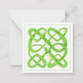 GREEN CELTIC KNOT 2.5" Square Flat Note Card Mitteilungskarte (Vorderseite)