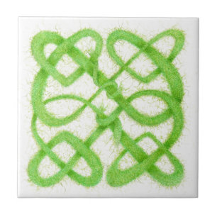 GREEN CELTIC KNOT 4,25" Keramik Tile Fliese