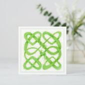 GREEN CELTIC KNOT 5,25" Square Flat Card Karte (Stehend Vorderseite)