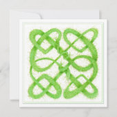 GREEN CELTIC KNOT 5,25" Square Flat Card Karte (Vorderseite)