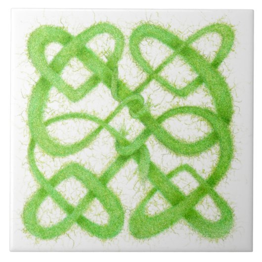 GREEN CELTIC KNOT 6" Keramik Tile Fliese (Vorderseite)