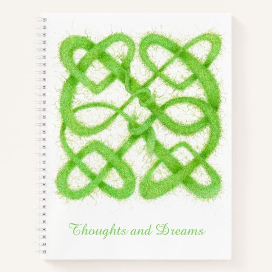 GREEN CELTIC KNOT 8.5x11 Spiral Notebook Notizblock (Vorderseite)