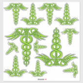 Green Celtic Knot Caduceus Aufkleber (Blatt)