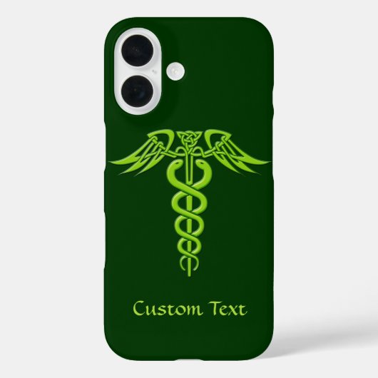 Green Celtic Knot Caduceus Case-Mate iPhone Hülle (Rückseite)